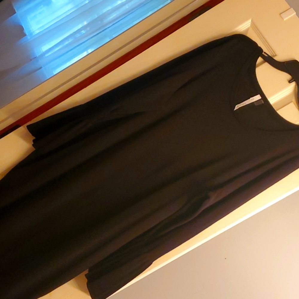 Black sweater dress.